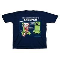 Графичка маица со кратки ракави за кратки ракави од Minecraft Boys