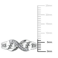 Miabellaенски диамантски акцент на бесконечен прстен во стерлинг сребро