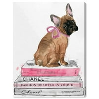 Пистата Авенија Мода и глам wallидни уметности Перни за печатење „Модни кученца“ - розови, кафеави