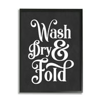 Sumpell Industries миење суво и преклопете гроздобер типографија Минимална алишта за перење, црна врамена уметничка печатена уметност, 30, дизајн со букви и наредени