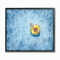 Базенот „Ступел индустрии“ лебди сина жолта акварелна слика, врамена wallидна уметност од Грејс Поп