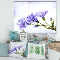 DesignArt 'Сини диви цвеќиња со лисја II' Традиционална врамена платно wallидна уметност печатење