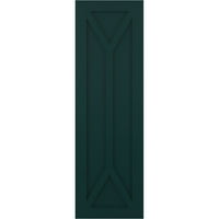 Ekena Millwork 12 W 58 H TRUE FIT PVC San Carlos Mission Style Fixed Mount Sulters, Thermal Green