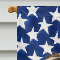 Каролини Богатства CK6690CHF Schapendoes Американско Знаме Знаме Платно Куќа Големина Голема, разнобојна