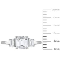 2- Карат Т.Г.В. Октагон се создаде бел моисанит Стерлинг сребрен прстен за ангажман со три камен