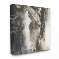 Слупел дома декор коњ очи бело кафеаво животно сликарство платно wallидна уметност од Итан Харпер
