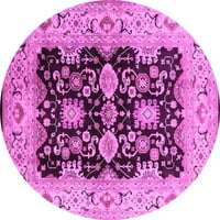 Ахгли Компанија Внатрешна Тркалезна Ориентална Розова Традиционална Област Килими, 6 ' Круг