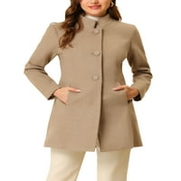 Уникатни поволни цени, женски зимски палто, држач, јака единечна гради, долг палто
