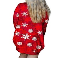 Пајл Женски Божиќен Кардиган Снешко Печатење Јакна Долги Ракави Долна Облека Лабава Празнични Божиќни Кардигани Слика XL