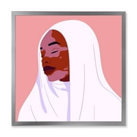 Дизајн на „Убава апстрактна насмеана афро -африканска жена со витилиго“ Марокански врамен уметнички принт