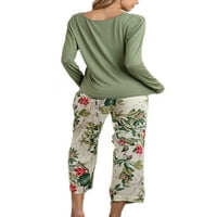Paille Women Nightwear PJS Loungewear Elastic Weist Sleip Wear Baggy Home Comment Lounge Set Green 2XL