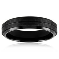 Крајбрежен накит со црно позлатен прстен од не'рѓосувачки челик јаглеродни влакна