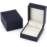 Ораво 2. КТ овална форма Лондон сина топаз и дијамантски три-камен прстен во 14к бело злато