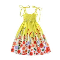 Бебешка облека за девојчиња Мали Деца Девојчиња Бебе Цветни Боемски Ремени За Плажа Фустан Принцеза Облека Фрагарн