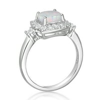 Jayеј срце дизајнира стерлинг сребро создаден опал и создаде бел сафир прстен
