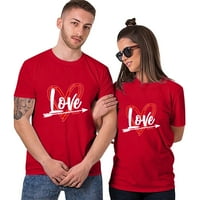 Loveубов срцев печатење двојка за свадбена маица за свадби за роденденска валентин