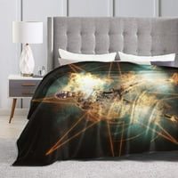 Ултра ултра-мекото микро руно лесен кревет ќебе, научна фантастика робот Киборг принт пријатно топло фрлање ќебиња, 40 x30