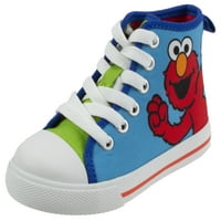 Sesame Street Elmo Shoes, Hi Top Top Sneaker со Laces, Blue Green, Toddler Size 9