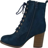 Collectionенска колекција Gournee Baylor Heelled Granny Bootie Blue Fau Suede 6. М.