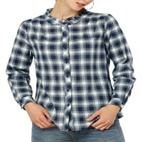 Уникатни поволни цени за есенска блуза со долги ракави со долга ракава карирана кошула