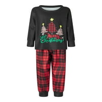 Појавување На Семејни Пижами Поставува Божиќ Пј Дрво Шема Врвот И Карирани Панталони Џеми Облека За Спиење, Памук