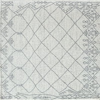 Мејсон Брукс Мелоу МР95А Минерален мраз племенски марокански килим од слонова коска, 5'3 7'0