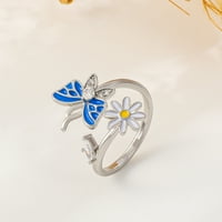 пеперутка прстен за жени отвори прилагодливи прстени гроздобер сребро злато редење изјава прстени девојки накит подароци