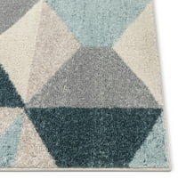 Добро ткаени мистици Зеке современа геометриска сина боја 7'10 9'10 Област килим