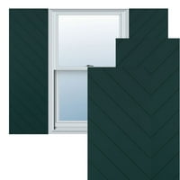 Ekena Millwork 18 W 64 H TRUE FIT PVC Diagonal Slat модерен стил фиксирани монтирани ролетни, термички зелени