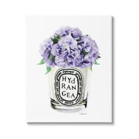 Sumn Industries Purple акварел детали хидрангеа цветен текст дизајн платно wallидна уметност, 40, дизајн од Аманда Гринвуд