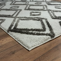 Обединети ткајачи Квинсленд Кахлил Геометриски килим Шаг област, сива, 5'3 7'2