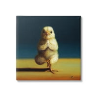 Stupleалска индустрија жолто пиле кое медитира јога позирана галерија за сликање на животински фитнес, завиткана од платно,