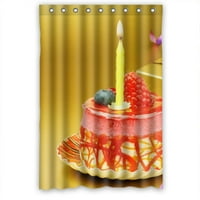 Ганма Празнична торта Со диво овошје Завеса За Туширање Полиестерска Ткаенина Завеса За Туширање Во Бања