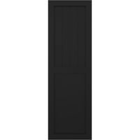 Ekena Millwork 18 W 51 H TRUE FIT PVC Farmhouse Flat Panel комбинација фиксни ролетни за монтирање, црна
