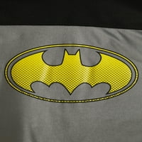 Бетмен Дете за момче со кратки ракави графички маица, маица со долги ракави во боја и прицврстена облека за панталони за џогер