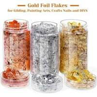 Farfi златни фолии снегулки секвенци 3G декоративни златни фолии DIY -олеснување на ноктите уметност сликање розови фолии остатоци