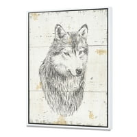 DesignArt 'Волк диви и убави iii' животинско животно врамено платно