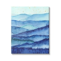Слупел индустрии сини планини дрвја сценографија сјајни starsвезди Скај сликарство галерија завиткана платно печатена wallидна
