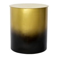 O Bay Zevin Glam Ombre Handmade Brass Drum Side Table, 18 20