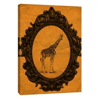 Слики, врамена жирафа во мандарина, 16x20, украсна платно wallидна уметност
